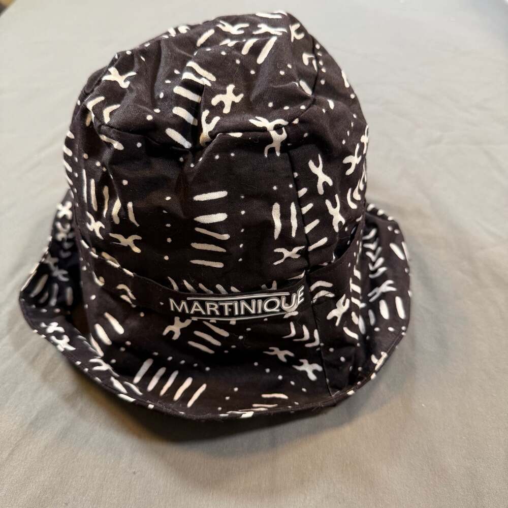 Martinique Mudcloth Pattern African Print Bucket Hat with Tie Bow